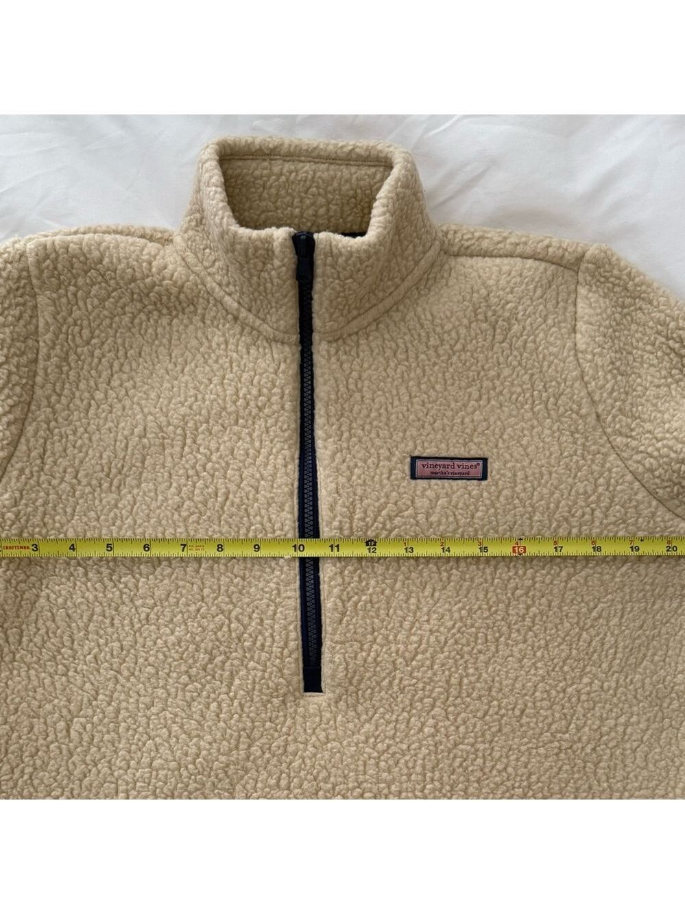 Vineyard Vines Cream Sherpa Fleece Pullover - Picture 5 of 6